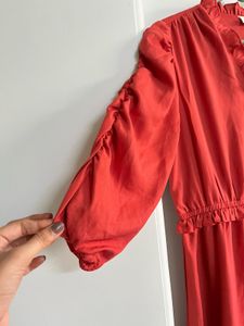 Chic Orange Midi Dress