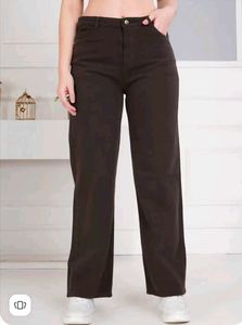 Stylish Brown Wide-Leg Jeans