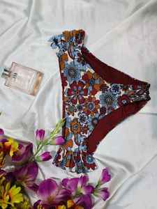 🇳🇿💫🎀Retro Floral Print Bikini Bottom