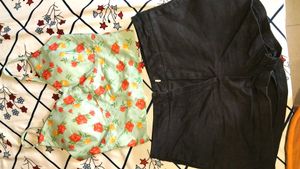 Floral Bustier Top & Black Denim Shorts
