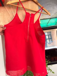 Vibrant Red Spaghetti Strap Top