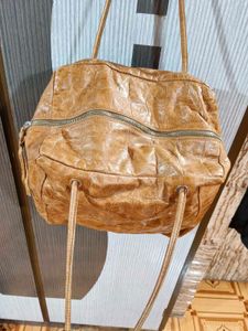 Stylish Tan Croc Embossed Hobo Bag
