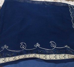 Navy Blue Embellished Saree