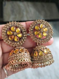 Oxidised Jhumka Earrings set of three pair