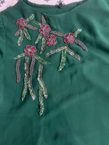 Emerald Green Embellished Dress