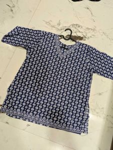 XXL Stylish Blue Printed Kurta