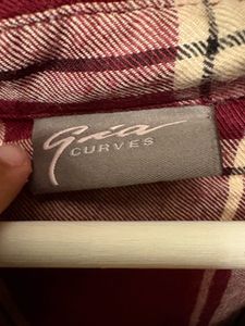 Maroon Plaid Long Sleeve Shirt