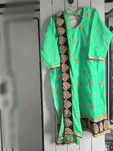 Green Kurta with Gold Embroidery