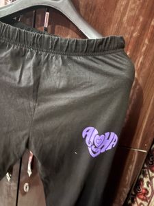 Black Pant with Aloha Heart Print