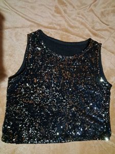 Sparkly Black Sequin Tank Top