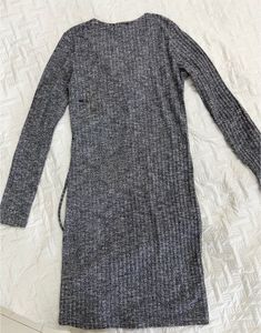 Grey Lace-Up Dress