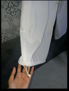 Comfy White Cotton blend trouser