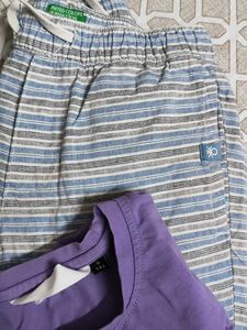 Purple 'Take It Easy' Graphic T-Shirt &amp; Striped Sh