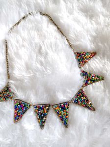 Boho Beaded Triangle Necklace
