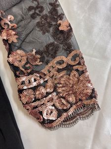Shein Sequin Black Sheer Sleeve Jumpsuit