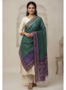 Elegant Green Bandhani Dupatta