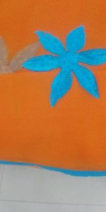 Orange embroidered saree