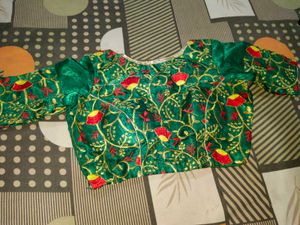 Embroidered Green Blouse