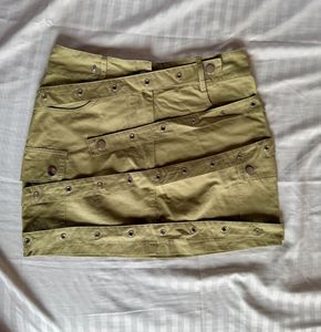 Edgy Olive Mini Skirt