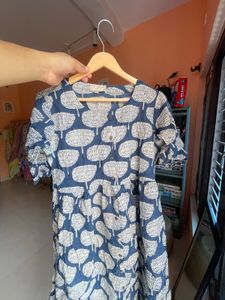 Blue Tree Print Kurta