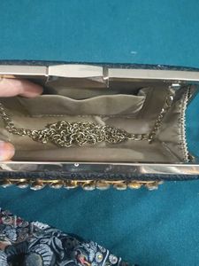 Sparkling Black Clutch with Rhinestone
