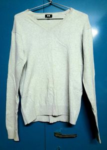 Uniqlo Unisex Grey V-Neck Sweater Pullover Winter