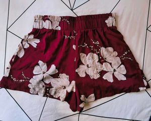Floral Print High-Waisted Shorts