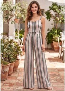 Striped Wide-Leg Jumpsuit