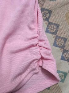 Cute Pink Lace Trim Crop Top