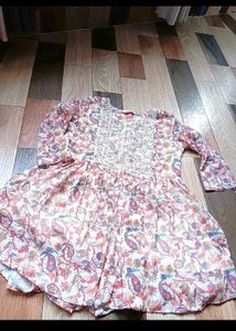 Combo Offer: Red Floral top &amp; Printed Kurti
