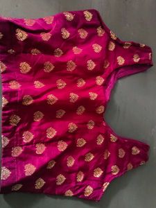 Elegant Magenta Brocade Blouse