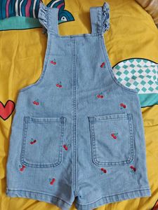 Cute Cherry Denim Overalls for Kids