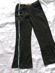 Stylish Bootcut Pants with Gold Chain Detail