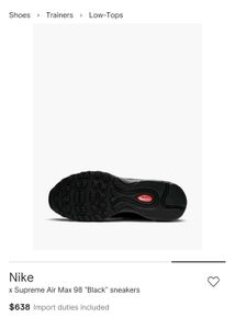 Supreme x Nike Air Max 98 Sneakers