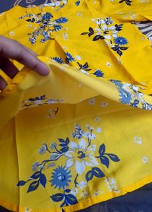 Yellow Floral Bell Sleeve Top