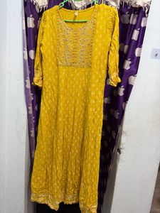 Yellow Embroidered Kurta