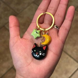 Cute Celestial Cat Keychain