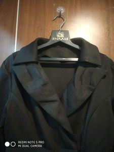 Classic Black Collared Coat Dress