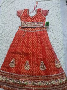 Red Embroidered Lehenga Choli Set
