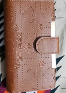 Cute Brown Wallet with Heart Design