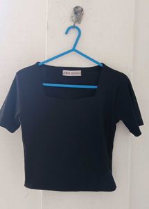Classic Black Square Neck Top
