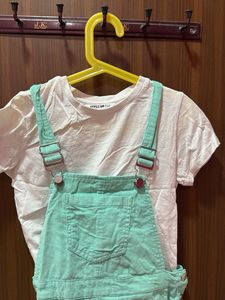 Cute Girls Overall Dress Set