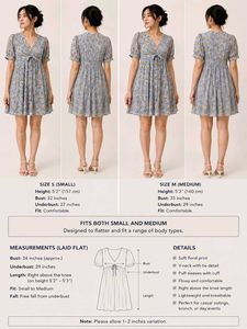 Light Blue Floral Wrap Dress