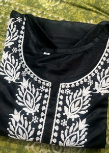 Women Black Rayon Kurti