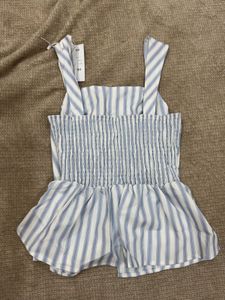 Savana Striped Peplum Tank Top - XS