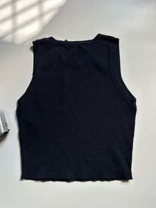 Zara Black Ribbed Cropped Tank Top