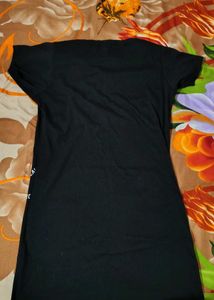 Black Graphic Print T-Shirt Dress