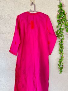 Vibrant Pink Embroidered Kurta