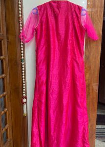 Elegant Pink &amp; Gold Ethnic Gown