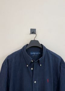 Ralph Lauren Navy Striped Button-Down Shirt